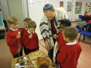 School visit to Milton Keynes Synagogue - tasting challah